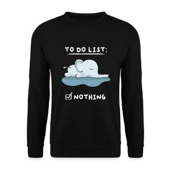 To Do List Nothing Elephant Sleepshirt - Unisex Sweatshirt - black - Front - Alina (178cm) & Michal (187cm)