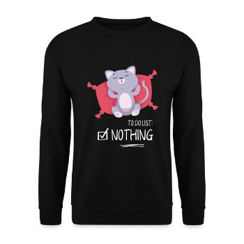To Do List Nothing Cat Sleeping Shirt - Sweat-shirt Unisexe - noir - Devant - Alina (178cm) & Michal (187cm)