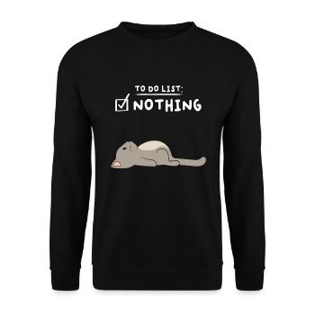 To Do List Nothing Cat Sleeping Shirt - Sweat-shirt Unisexe - noir - Devant - Alina (178cm) & Michal (187cm)