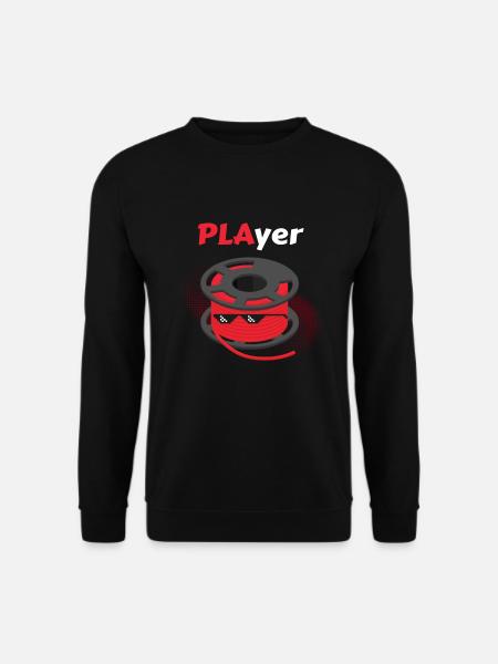 PLAyer PLA Filament 3d Druck 3D Drucker - Unisex Pullover - Schwarz