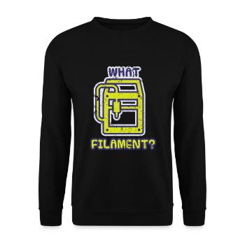 What Filament? PLA 3d Druck 3D Drucker - Unisex Pullover - Schwarz - Vorne - Alina (178cm) & Michal (187cm)