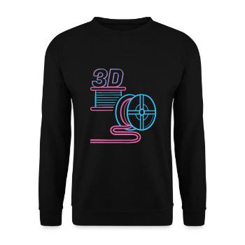 3D Filament PLA 3d Druck 3D Drucker - Unisex Pullover - Schwarz - Vorne - Alina (178cm) & Michal (187cm)