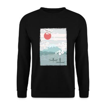 Cherry Blossoms Fuji Cherry Tree Japan Natural - Unisex Sweatshirt - black - Front - Alina (178cm) & Michal (187cm)