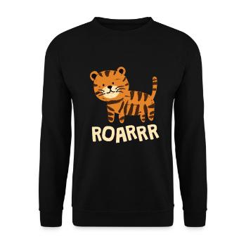 Roarrr Tiger Big Cat Children - Unisex Sweatshirt - black - Front - Alina (178cm) & Michal (187cm)