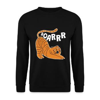 Tiger Roarrr Big Cat Children - Unisex Sweatshirt - black - Front - Alina (178cm) & Michal (187cm)