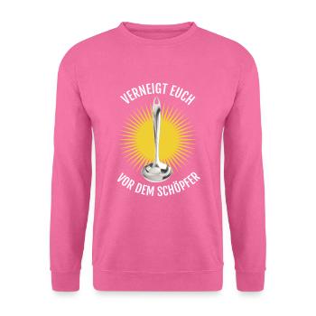 Verneigt Euch vor dem Schöpfer Fun - Unisex Pullover - Pink - Vorne