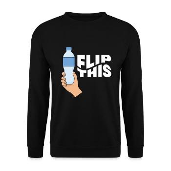 Flip This Bottle Flipping Flasche - Unisex Sweatshirt - black - Front - Alina (178cm) & Michal (187cm)