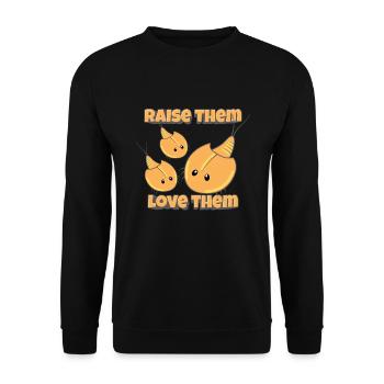 Raise Them Love Them Triops Urzeitkrebs - Unisex Pullover - Schwarz - Vorne - Alina (178cm) & Michal (187cm)
