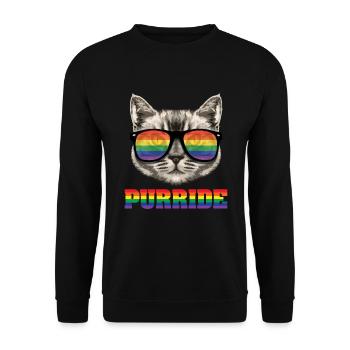 Purride Katze Regenbogen Homosexuel Gay - Unisex Pullover - Schwarz - Vorne - Alina (178cm) & Michal (187cm)