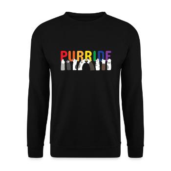 Purride Katzenpfoten Regenbogen Gay - Unisex Pullover - Schwarz - Vorne - Alina (178cm) & Michal (187cm)