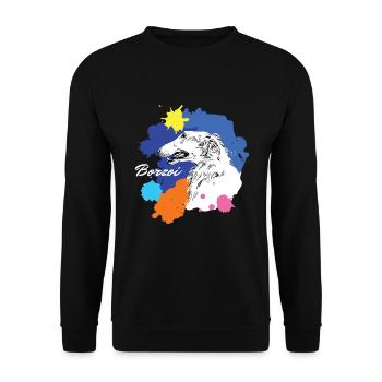 Borzoi Borzoi Colorful Dog Dog Dog - Unisex Sweatshirt - black - Front - Alina (178cm) & Michal (187cm)