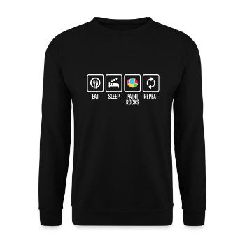 Eat Sleep Paint Rocks Repeat - Unisex Sweatshirt - black - Front - Alina (178cm) & Michal (187cm)