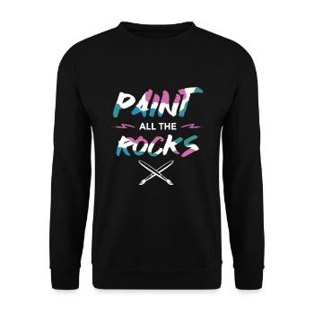 Paint All The Rocks Steine Bemalen - Unisex Pullover - Schwarz - Vorne - Alina (178cm) & Michal (187cm)