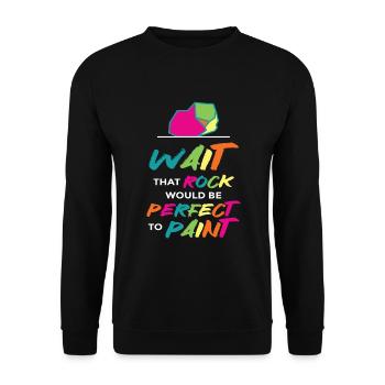 Attendez que la roche soit parfaite pour peindre - Sweat-shirt Unisexe - noir - Devant - Alina (178cm) & Michal (187cm)
