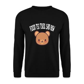 Qui lit ceci est stupide ours miroir écriture - Sweat-shirt Unisexe - noir - Devant - Alina (178cm) & Michal (187cm)