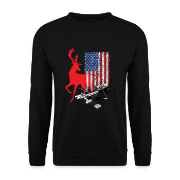 American Crossbow Hunter Armbrust - Unisex Sweatshirt - black - Front - Alina (178cm) & Michal (187cm)