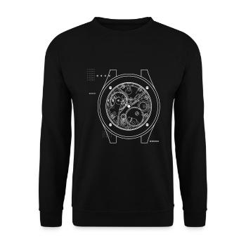 Montres-bracelets montres de luxe squelettées montre - Sweat-shirt Unisexe - noir - Devant - Alina (178cm) & Michal (187cm)