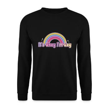 Its Okay Im Gay Homosexuell Gay - Unisex Pullover - Schwarz - Vorne - Alina (178cm) & Michal (187cm)