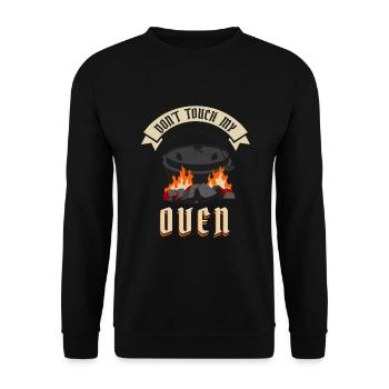 Ne touchez pas à mon four Dutch Oven Grill BBQ - Sweat-shirt Unisexe - noir - Devant - Alina (178cm) & Michal (187cm)
