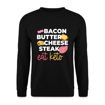 Mangez des aliments sains Keto - Sweat-shirt Unisexe - noir - Devant - Alina (178cm) & Michal (187cm)