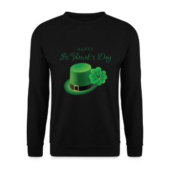 Bonne Saint-Patrick Irlande Hat - Sweat-shirt Unisexe - noir - Devant - Alina (178cm) & Michal (187cm)