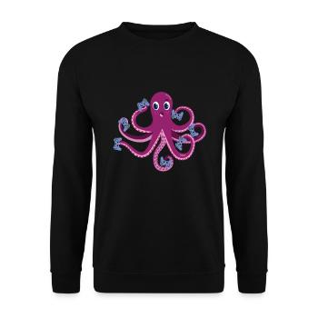 Octopus Gamer Kids Octopus - Unisex Sweatshirt - black - Front - Alina (178cm) & Michal (187cm)