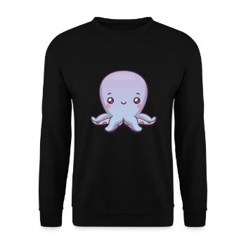 Octopus Cute Cute Kids Octopus - Unisex Sweatshirt - black - Front - Alina (178cm) & Michal (187cm)