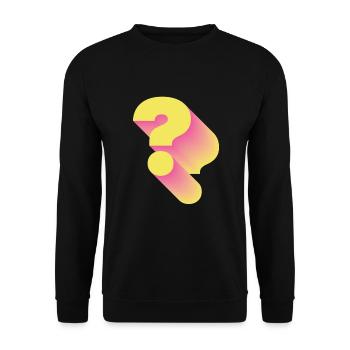 Retro Question Mark Punctuation - Unisex Sweatshirt - black - Front - Alina (178cm) & Michal (187cm)