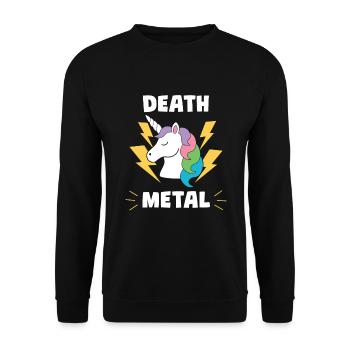 Unicorn Death Metal Sweet Cute - Unisex Sweatshirt - black - Front - Alina (178cm) & Michal (187cm)