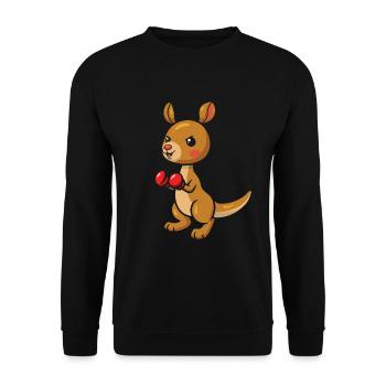 Cute Kangaroo Boxing Kangaroos - Unisex Sweatshirt - black - Front - Alina (178cm) & Michal (187cm)