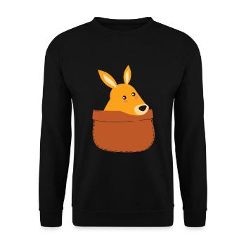 Cute Kangaroo Pouch Kangaroos - Unisex Sweatshirt - black - Front - Alina (178cm) & Michal (187cm)