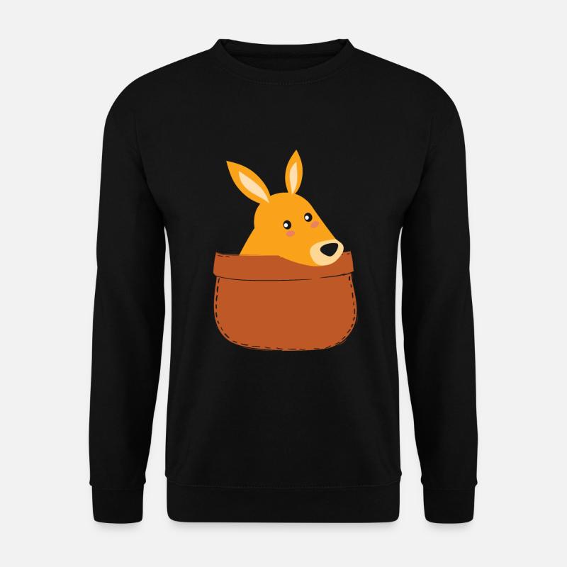 Süßes Känguru Beutel Kängurus - Unisex Pullover - Schwarz