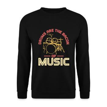 Drums Are Bacon Schlagzeug - Unisex Sweatshirt - black - Front - Alina (178cm) & Michal (187cm)
