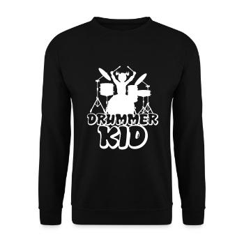 Drummer Kid drums - Unisex Sweatshirt - black - Front - Alina (178cm) & Michal (187cm)