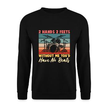 2 Hands 2 Feets Drums - Unisex Sweatshirt - black - Front - Alina (178cm) & Michal (187cm)