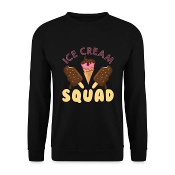 Ice Cream Squad Eiscreme Eis - Unisex Pullover - Schwarz - Vorne - Alina (178cm) & Michal (187cm)