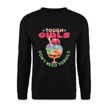 Ice Cream Tough Girls Eiscreme Eis - Unisex Sweatshirt - black - Front - Alina (178cm) & Michal (187cm)