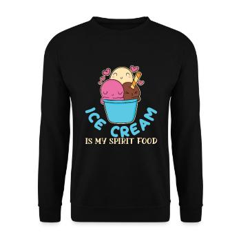 Ice Cream Spirit Food Eiscreme Eis - Unisex Pullover - Schwarz - Vorne - Alina (178cm) & Michal (187cm)