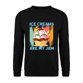 Ice Cream Are My Jam Eiscreme Eis - Unisex Sweatshirt - black - Front - Alina (178cm) & Michal (187cm)