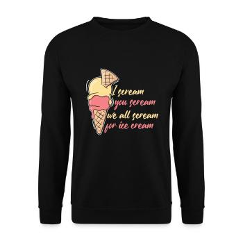 I Scream Ice Cream Eiscreme Eis - Unisex Sweatshirt - black - Front - Alina (178cm) & Michal (187cm)