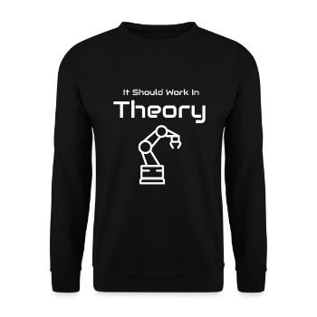 Work In Theory Roboter Robotik Ingenieur - Unisex Pullover - Schwarz - Vorne - Alina (178cm) & Michal (187cm)