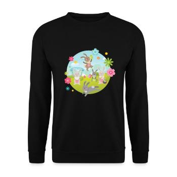 Pâques Fun Lapin de Pâques Enfants de Pâques - Sweat-shirt Unisexe - noir - Devant - Alina (178cm) & Michal (187cm)