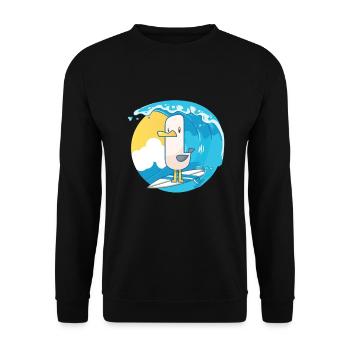 Surf Mouette Mignon Oiseau Enfants - Sweat-shirt Unisexe - noir - Devant - Alina (178cm) & Michal (187cm)