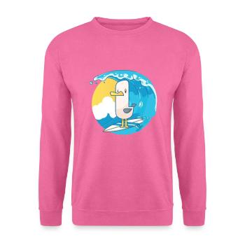 Surfende Möwe Süß Vogel Kinder - Unisex Pullover - Pink - Vorne