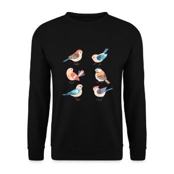 Süße Vögel Vögelchen Vogel - Unisex Pullover - Schwarz - Vorne - Alina (178cm) & Michal (187cm)