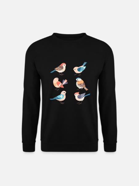 Süße Vögel Vögelchen Vogel - Unisex Pullover - Schwarz