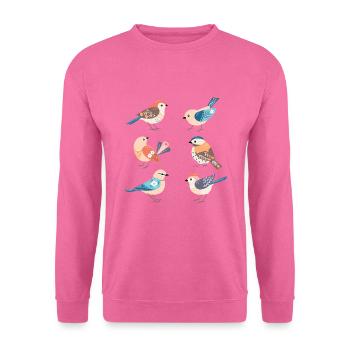 Süße Vögel Vögelchen Vogel - Unisex Pullover - Pink - Vorne
