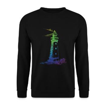 Phare arc-en-ciel - Sweat-shirt Unisexe - noir - Devant - Alina (178cm) & Michal (187cm)