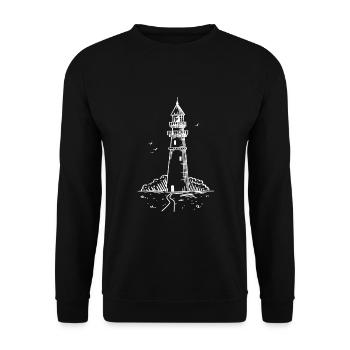 Vintage Lighthouse - Unisex Sweatshirt - black - Front - Alina (178cm) & Michal (187cm)