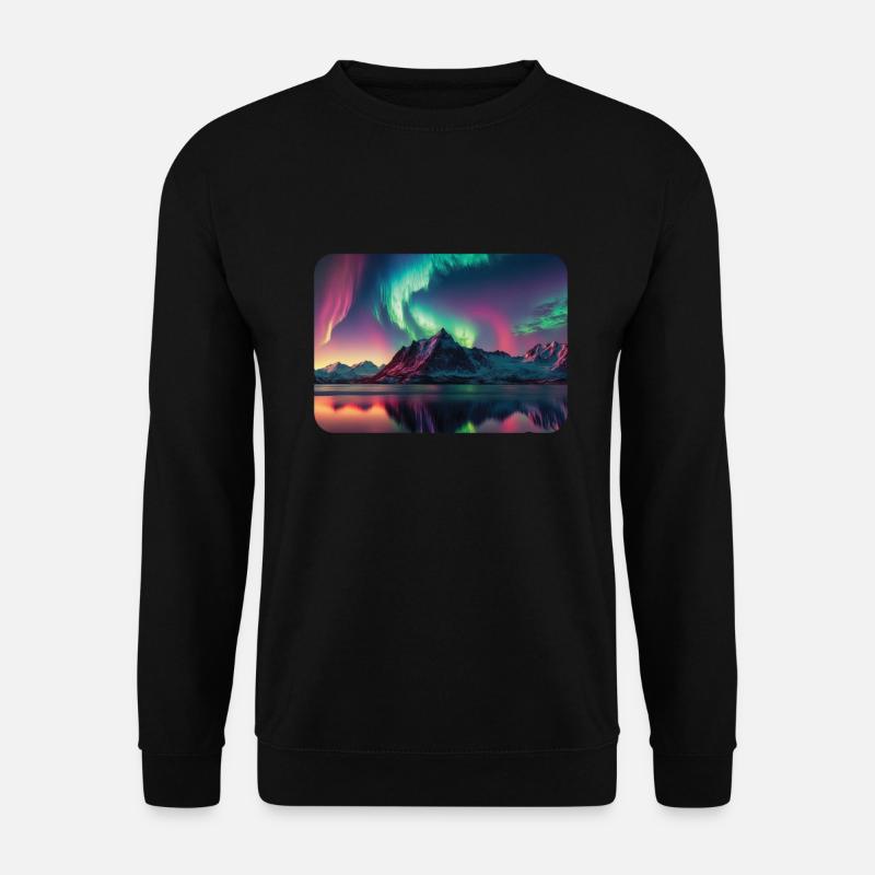 Aurora Borealis Polarlicht Nordlichter - Unisex Pullover - Schwarz